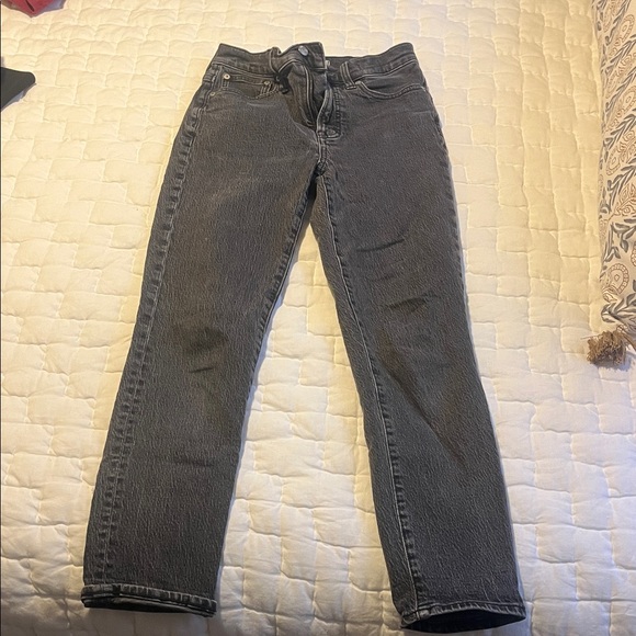 Madewell Denim - Madewell Women's Dark Gray/Black Straight Leg Jeans